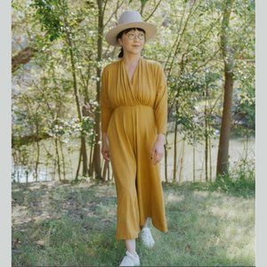 Mien Sedona Dolman Sleeve Jumpsuit - S - Ochre - Handmade in LA